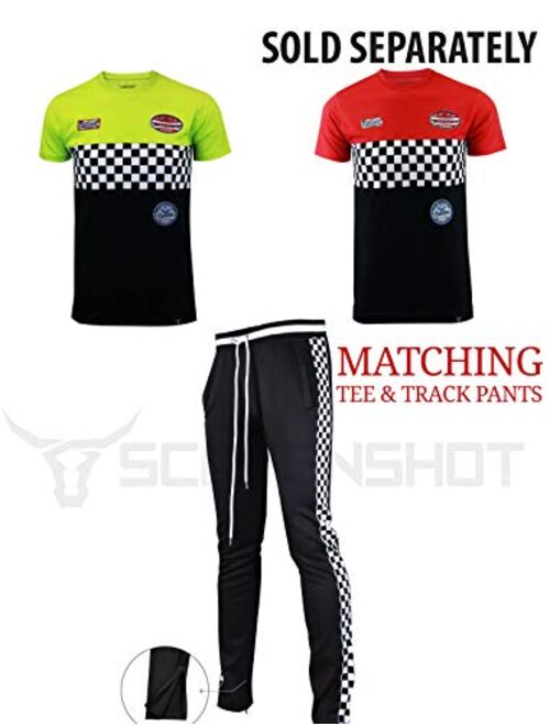 Screenshotbrand Mens Hip Hop Premium Slim Fit Track Pants - Athletic Jogger Bottom with Side Taping