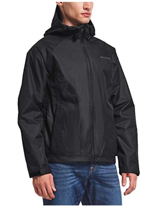 BALEAF Men's Waterproof Rain Jacket Lightweight Windbreaker Hooded for Hiking