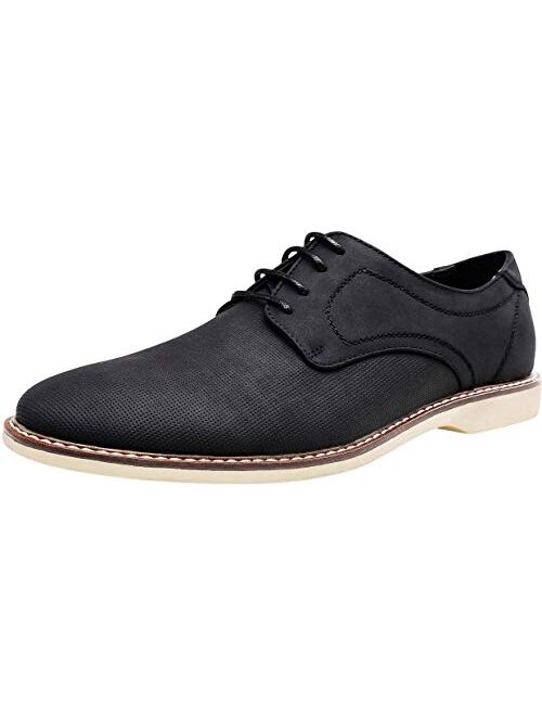JOUSEN Mens Dress Shoes Retro Plain Toe Business Casual Oxfords Dress Shoes for Men