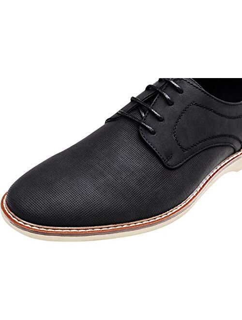 JOUSEN Mens Dress Shoes Retro Plain Toe Business Casual Oxfords Dress Shoes for Men