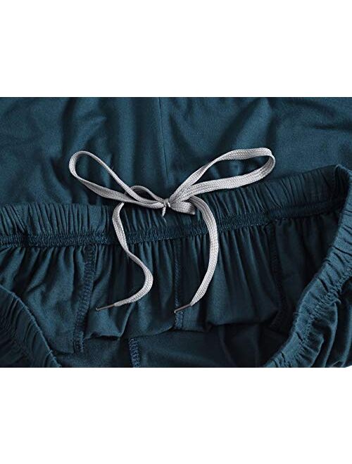JINSHI Men's Pajama Shorts Comfortable Lounge Sleep Shorts with Pockets