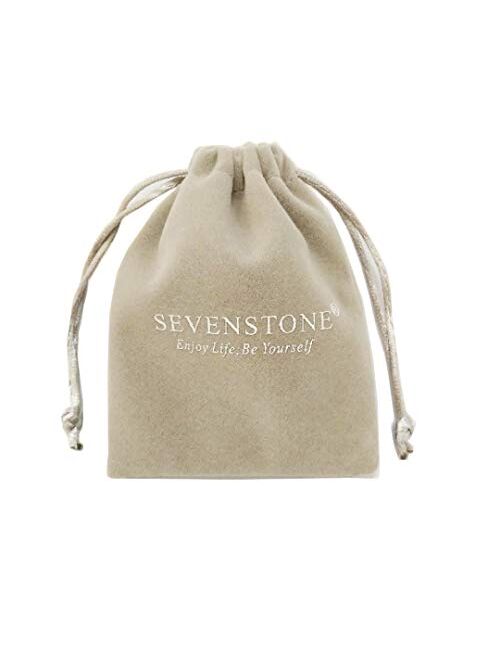 SEVENSTONE 8mm Lava Rock Bead Arrow Diffuser Natural Stone Bracelet Yoga Beads Elastic Jewelry Set for Women Men