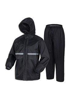 Liuhong Rain Coats for Men Lightweight Waterproof Rain Suit for Motorcycle Golf Fishing(Jacket&Pants)