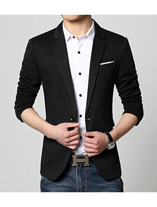 Beninos Men's Premium Casual One Button Slim Fit Blazer Suit Jacket Sport Coat