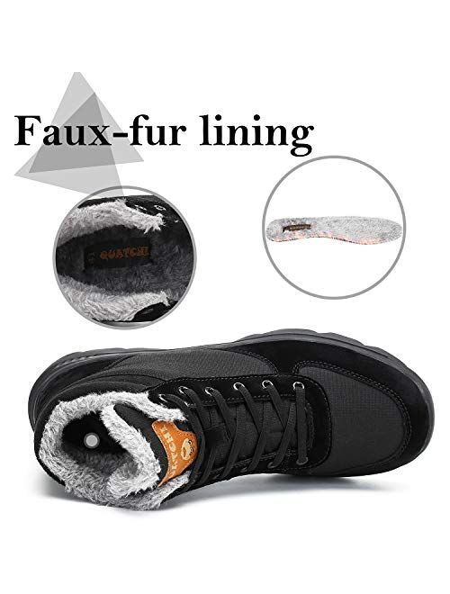Mishansha Mens Womens Winter Snow Hiking Boots Fur Lined Warm Non Slip Casual Walking Outdoor Ankle Shoes