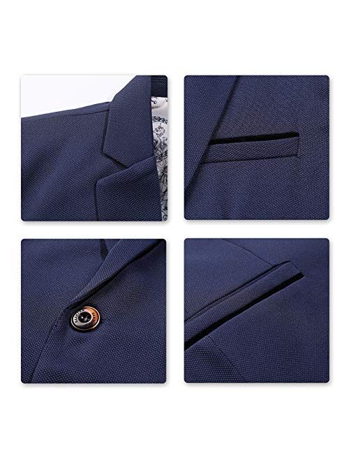 Mens Slim Fit Sport Coat Casual One Button Solid Color Jacket Blazer