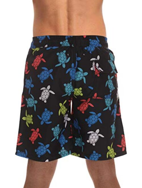 Whiskey and Oak Mens Swimming Trunks Shorts with Pockets, Quick Dry Bathing Suit - Longer Length
