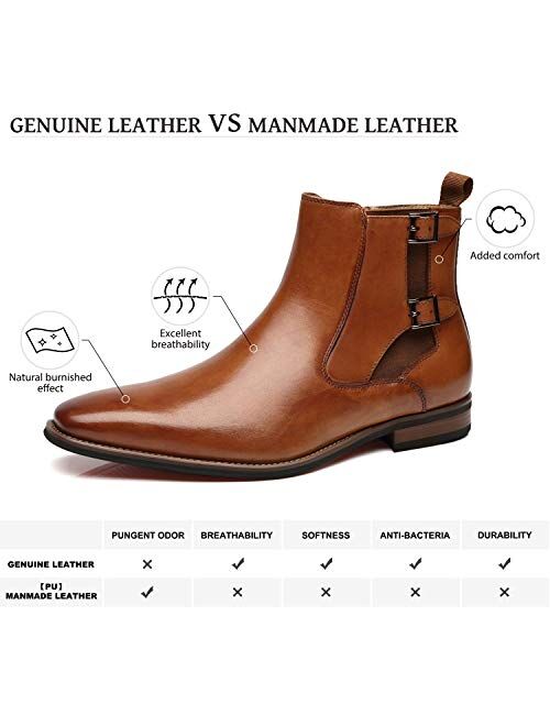 La Milano Men's Chelsea Boots Genuine Leather Comfortable Ankle Boots Classic.