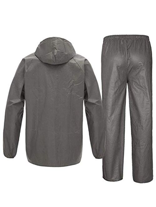 SWISSWELL Men's Rain Suit Waterproof Foul Weather Rainwear (Jacket & Trouser Suit)