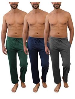 Men's Pack of 3 Soft & Light 100% Cotton Drawstring Yoga Lounge & Sleep Pant