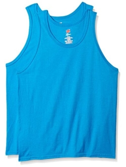 Men's Solid Round Neck Tank Top X-Temp T-Shirt 2 Pack