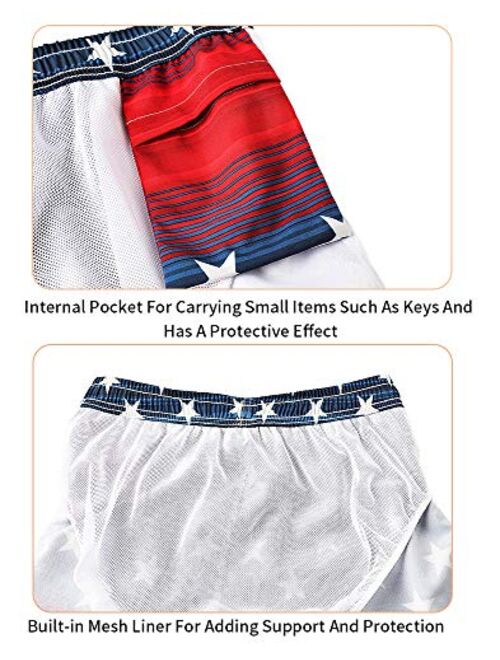LTIFONE Mens Swim Trunks Quick Dry Beach Board Shorts Drawstring Lightweight with Elastic Waist and Pockets
