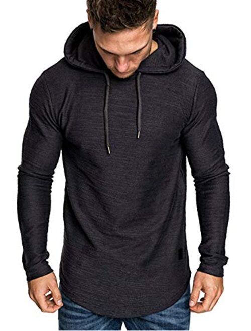 Uni Clau Mens Casual Fashion Athletic Hoodies Sport Sweatshirt Workout Lightweight Fleece Pullover