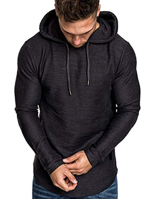 Uni Clau Mens Casual Fashion Athletic Hoodies Sport Sweatshirt Workout Lightweight Fleece Pullover