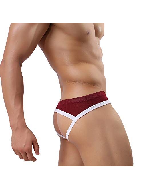 MuscleMate Hot Men's Jockstrap, No Visible Lines, Butt-Flaunting Men's Thong Jockstrap Underwear