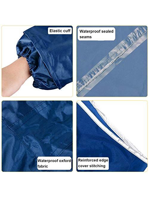 KRATARC Outdoor Rain Poncho Reflective Waterproof Raincoat Camping Hiking Cycling with Hood for Men Women Adult
