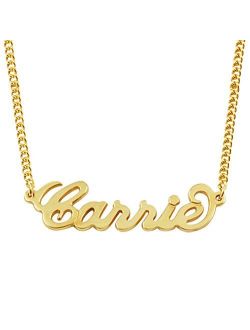 Any Personalized Name Necklace 18k Gold Over Brass Custom Made Any Name