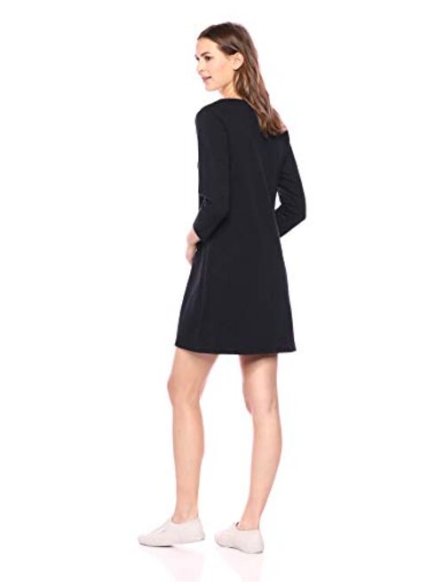 Amazon Brand - Daily Ritual Women's Lived-in Cotton 3/4-sleeve V-Neck Dress
