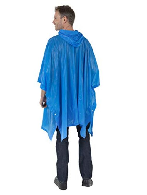 Reusable Rain Poncho for Adult Thick PVC Breathable material Hood string Snap Closure Premium Emergency Raincoat for Men and Women Everyday Use Waterproof Rain Cover for 
