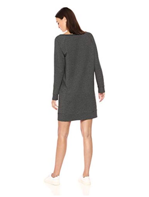 Amazon Brand - Daily Ritual Women's Terry Cotton and Modal Open Crewneck Sweatshirt Dress