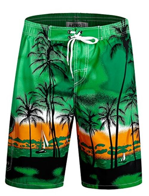 APTRO Men's Swim Trunks Beach Holiday Bathing Suits Swimwear D1701 Green S