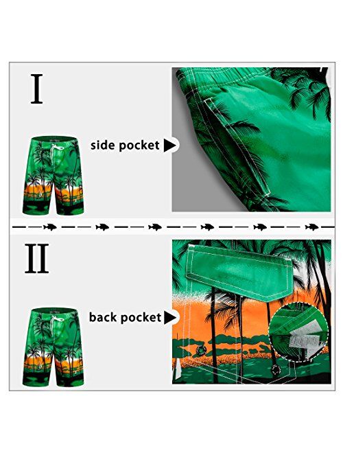 APTRO Men's Swim Trunks Beach Holiday Bathing Suits Swimwear D1701 Green S