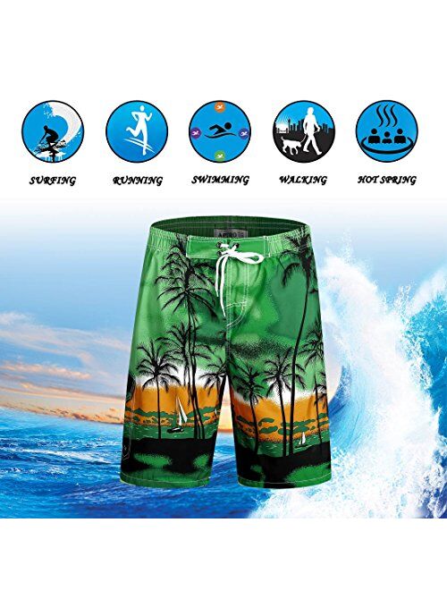 APTRO Men's Swim Trunks Beach Holiday Bathing Suits Swimwear D1701 Green S