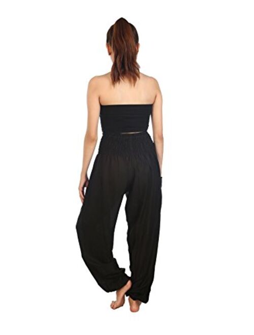 LOFBAZ Harem Yoga Pants for Women S-4XL Hippie Boho PJs Lounge Beach Print Plus