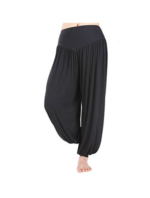 Hoerev Brand Super Soft Modal Spandex Harem Yoga Pilates Pants