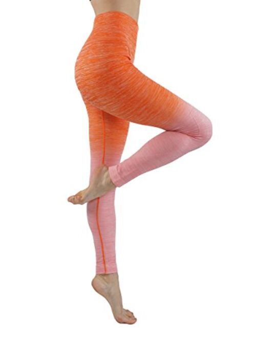 Homma Stretch Moisture Whicking Women's Ombre Yoga Pants Running Workout Leggings