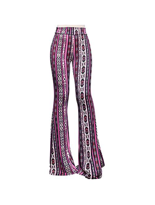 ShopMyTrend SMT Women's High Waist Wide Leg Long Palazzo Bell Bottom Yoga Pants