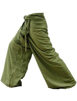 Yoga Pants Fisherman Trousers Day-to-day Relaxation Wear Around the House Plus Size Color Solid Olive