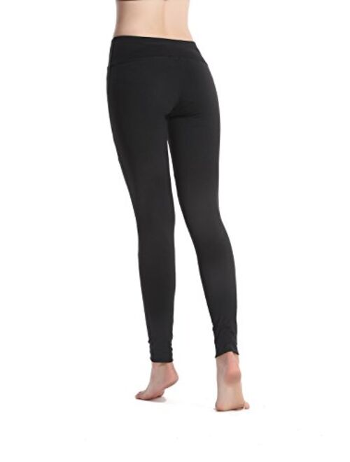 Lotsyle Women's Mesh Splicing Stretchy Elastic Leggings Gym Yoga Pants
