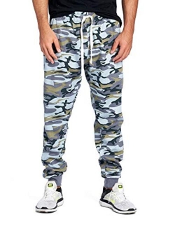 ProGo Men's Casual Jogger Sweatpants Basic Fleece Marled Jogger Pant Elastic Waist