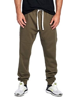 ProGo Men's Casual Jogger Sweatpants Basic Fleece Marled Jogger Pant Elastic Waist