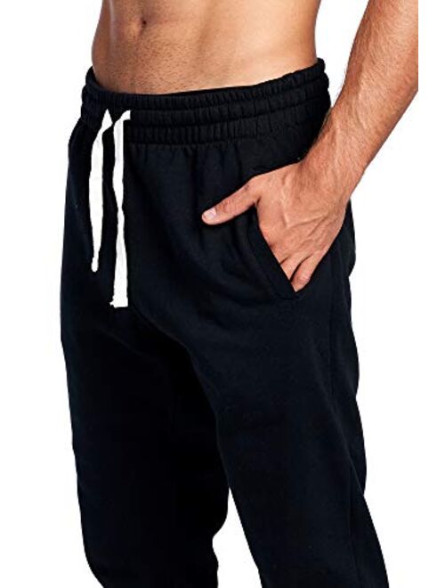 ProGo Men's Casual Jogger Sweatpants Basic Fleece Marled Jogger Pant Elastic Waist