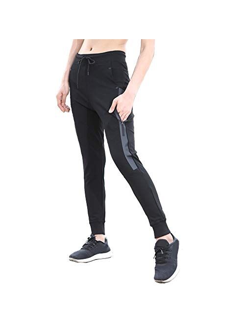 Fit Frenchie Women's Joggers Sweatpants High Waist Comfy Cotton Track Pants Drawstring with Pockets