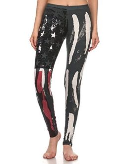T-Party Women's American Flag Vintage Look Yoga Pants Leggings