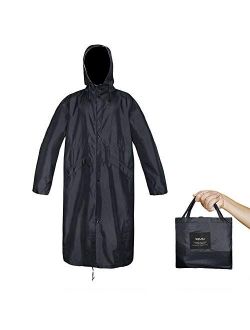 Long Rain Coat for Men Women Waterproof Rain Gear Trench Outdoor Poncho Lightweight Jacket