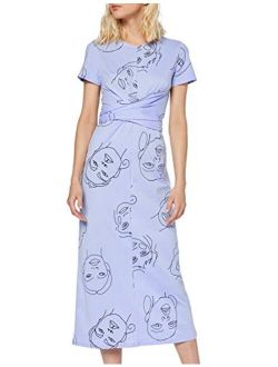 Amazon Brand - find. Women's Midi Cotton Face Print T-Shirt Dress
