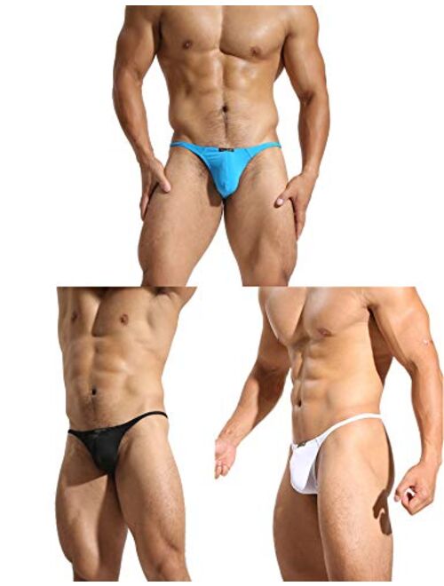 Azcode Mens T-Back Thongs Sexy Low Rise G-String Briefs Bulge Pouch Underwear