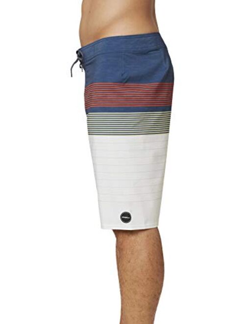 O'NEILL Men's Water Resistant Hyperfreak Stretch Swim Boardshorts, 21 Inch Outseam | Long-Length Swimsuit |
