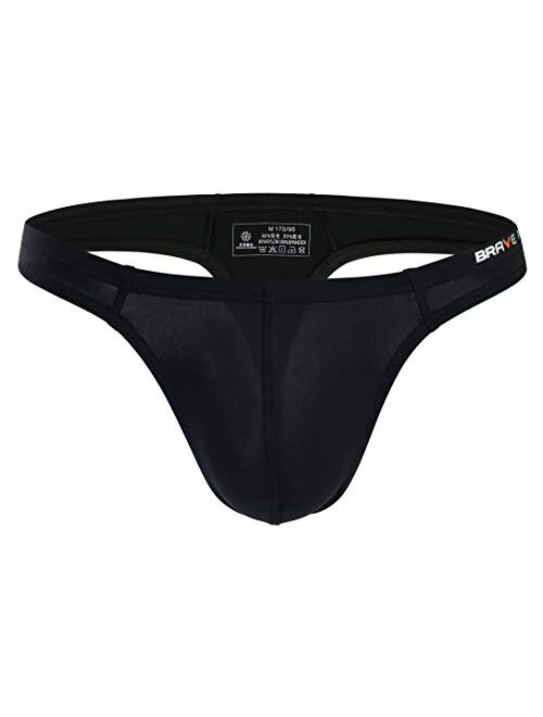BRAVE PERSON Men's Sexy Thong Underwear Low Rise Bikini T-Back G-String