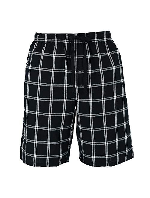 Hanes Men's Cotton Madras Drawstring Sleep Pajama Shorts