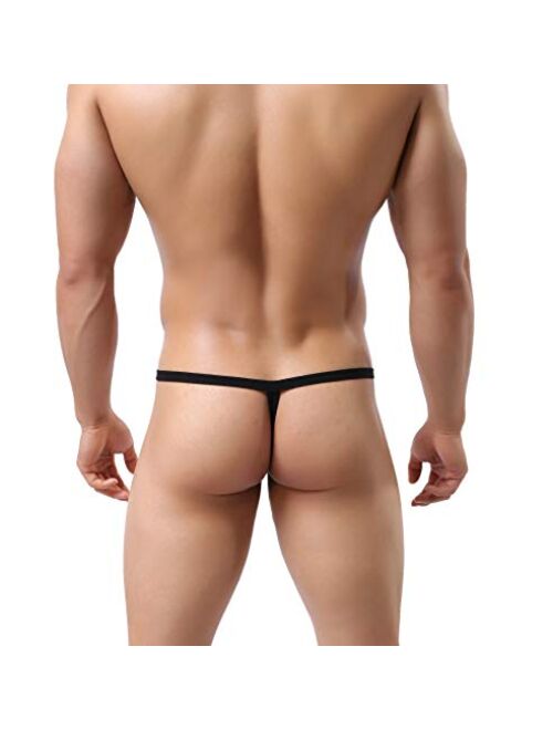 MuscleMate UltraHot Men's See-Through Thong G-String Underwear, Men's Hot T-Back Thong G-String Undie, No Visible Lines.