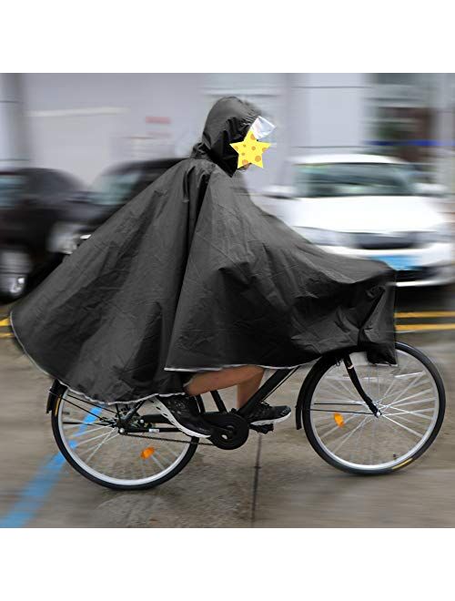 Anyoo Waterproof Rain Poncho Bike Bicycle Rain Capes Lightweight Compact Reusable for Adults