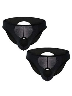 Summer Code Mens Sexy Hollowed Pouch Thong Underwear Pack