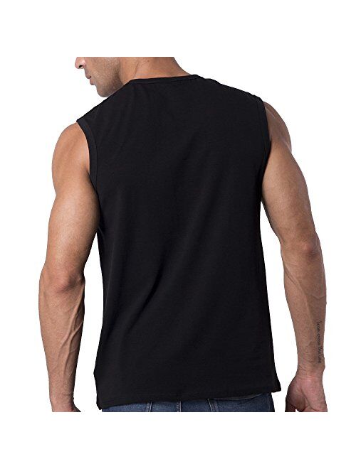Y2Y2 Men's Cotton Solid Sleeveless V-Neck Vest