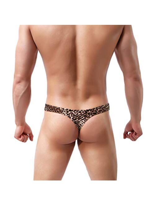 MuscleMate Hot Men's Leopard Print Thong G-String Underwear, Men's Leopard Print Thong Undie.