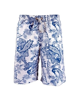 Prefer To Life Men's Board Shorts, Quick Dry Swimwear Beach Holiday Party Bermuda Swim Big Pants
